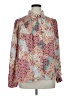 Rose + Olive 100% Polyester Print Silver Long Sleeve Blouse Size XL - photo 1