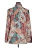 Rose + Olive 100% Polyester Print Silver Long Sleeve Blouse Size XL - photo 2