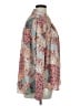 Rose + Olive 100% Polyester Print Silver Long Sleeve Blouse Size XL - photo 4