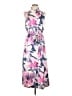 DKNY 100% Polyester Print Pink Casual Dress Size 12 - photo 1
