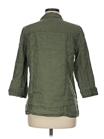 JM Collection 3/4 Sleeve Button-Down Shirt (view 2)