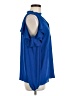 Ann Taylor LOFT 100% Polyester Blue Sleeveless Blouse Size M - photo 4