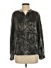 Pilcro Metallic Black Long Sleeve Blouse Size S - photo 1