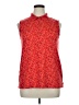 Lands' End 100% Cotton Red Sleeveless Button-Down Shirt Size 18 - photo 1