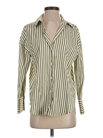 Zara 3/4 Sleeve Button-Down Shirt (view 1)