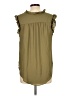 DKNY 100% Polyester Green Sleeveless Blouse Size L - photo 2
