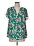 Torrid 100% Polyester Green Short Sleeve Blouse Size Med Plus (00) - photo 1