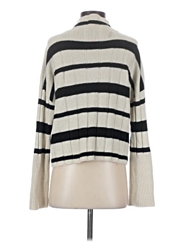 Madewell Ribbed Cashmere-Wool Blend Pullover Sweater in Stripe (view 2)