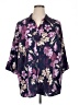 Catherines Floral Purple 3/4 Sleeve Button-Down Shirt Size 1X - photo 1