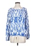 Lou & Grey Print Blue Pullover Sweater Size S - photo 1