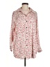 Zara Hearts Pink Long Sleeve Blouse Size M - photo 1