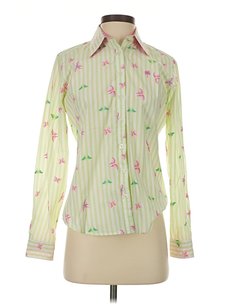 Pre-owned Lilly Pulitzer Long Sleeve Blouse In Green