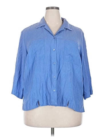 Notations 3/4 Sleeve Silk Top (view 1)