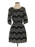 A. Byer 100% Polyester Chevron-herringbone Gray Casual Dress Size S - photo 1