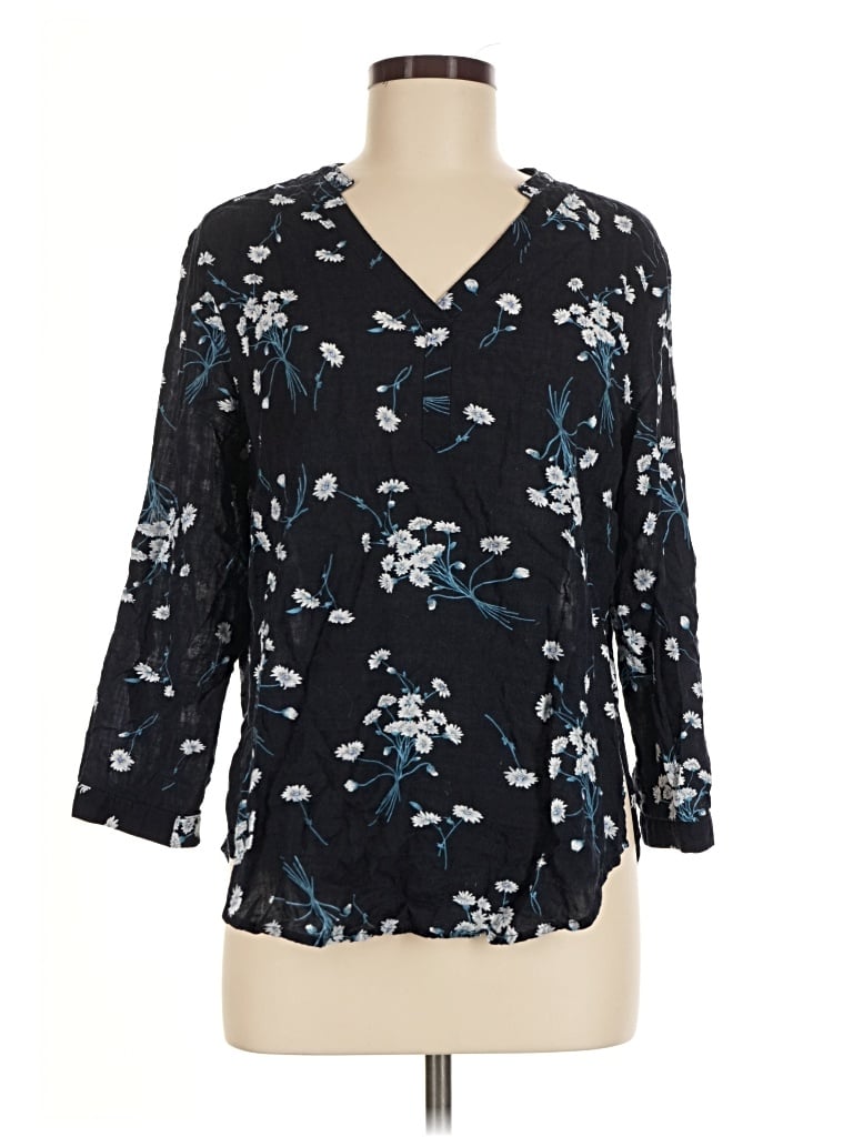 Pre-owned Fun2fun 3/4 Sleeve Blouse In Black