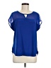 AUW Blue Short Sleeve Blouse Size M - photo 1