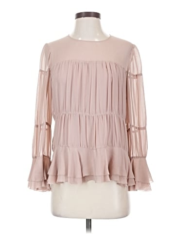 Intermix Long Sleeve Silk Top (view 1)