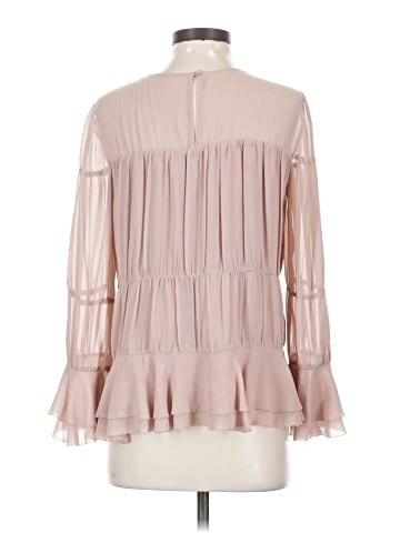 Intermix Long Sleeve Silk Top (view 2)