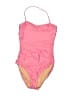 J.Crew Color Block Pink One Piece Swimsuit Size 8 - photo 1