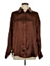 Express 100% Polyester Metallic Brown Long Sleeve Blouse Size L - photo 1