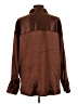 Express 100% Polyester Metallic Brown Long Sleeve Blouse Size L - photo 2