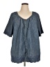 Liz & Me Blue Short Sleeve Blouse Size 1X - photo 1