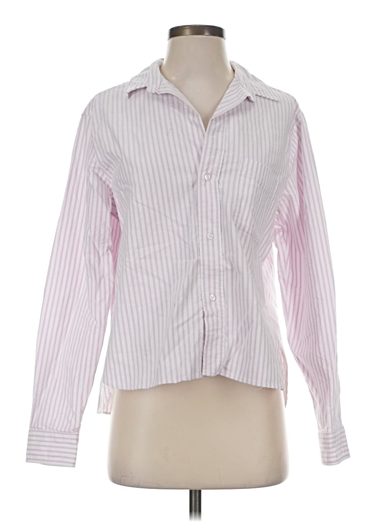 Pre-owned Frank & Eileen Long Sleeve Blouse In Pink