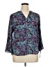41Hawthorn 100% Polyester Paisley Purple 3/4 Sleeve Blouse Size XL - photo 1