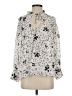 Zara Basic 100% Polyester Stars Ivory Long Sleeve Blouse Size XS - photo 1