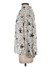Zara Basic 100% Polyester Stars Ivory Long Sleeve Blouse Size XS - photo 5