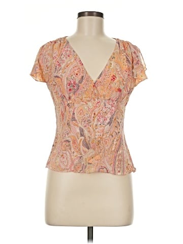 Elie Tahari Short Sleeve Silk Top (view 1)