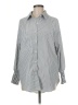 Jules and James 100% Polyester Stripes Gray Long Sleeve Blouse Size M - photo 1