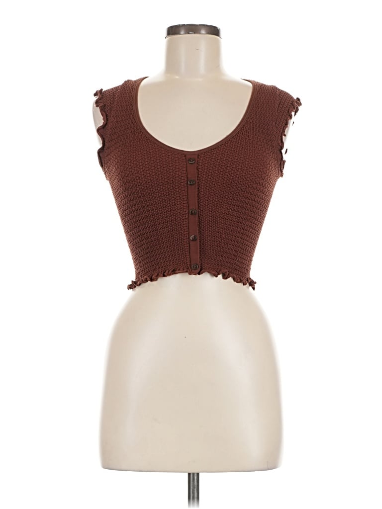 Pre-owned Out From Under Sleeveless Top Brown Sweetheart Neckline Tops