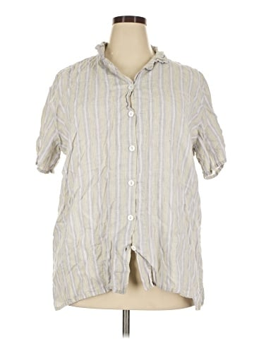 Flax Short Sleeve Button-Down Shirt (view 1)