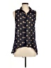 Sans Souci 100% Polyester Polka Dots Blue Sleeveless Blouse Size M - photo 1