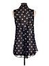 Sans Souci 100% Polyester Polka Dots Blue Sleeveless Blouse Size M - photo 2