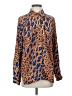 Lovestitch Animal Print Blue Long Sleeve Blouse Size S - photo 1