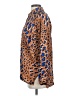 Lovestitch Animal Print Blue Long Sleeve Blouse Size S - photo 5
