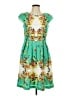Rabbit Rabbit Rabbit Designs 100% Polyester Tropical Green Casual Dress Size 10 - photo 1