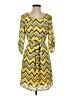 Tacera 100% Polyester Chevron-herringbone Yellow Casual Dress Size S - photo 1