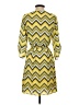 Tacera 100% Polyester Chevron-herringbone Yellow Casual Dress Size S - photo 2