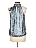 White House Black Market 100% Polyester Silver Tank Top Size 12 Petite - photo 2
