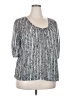 Dana Buchman 100% Polyester Silver 3/4 Sleeve Top Size 2X - photo 1
