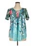 Unbranded Teal Short Sleeve Blouse Size XL - photo 1
