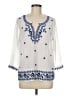 Lucky Brand 100% Polyester White 3/4 Sleeve Blouse Size M - photo 1