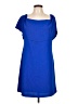 Charles Henry Solid Blue Casual Dress Size L - photo 1