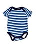 Nautica Stripes Blue Short Sleeve Onesie Size 0-3 mo - photo 1