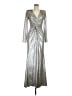 Eliza J Metallic Silver Cocktail Dress Size 6 - photo 1