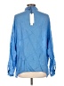 Maven West 100% Cupro Blue Long Sleeve Blouse Size L - photo 2