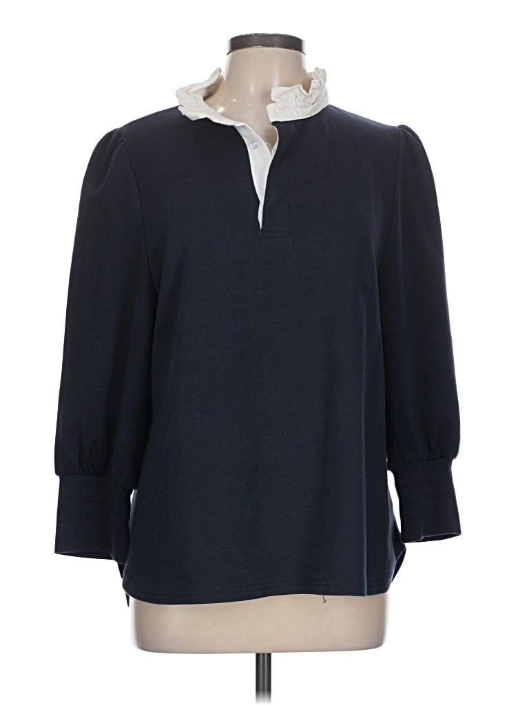 Pre-owned Pomander Place 3/4 Sleeve Blouse In Blue